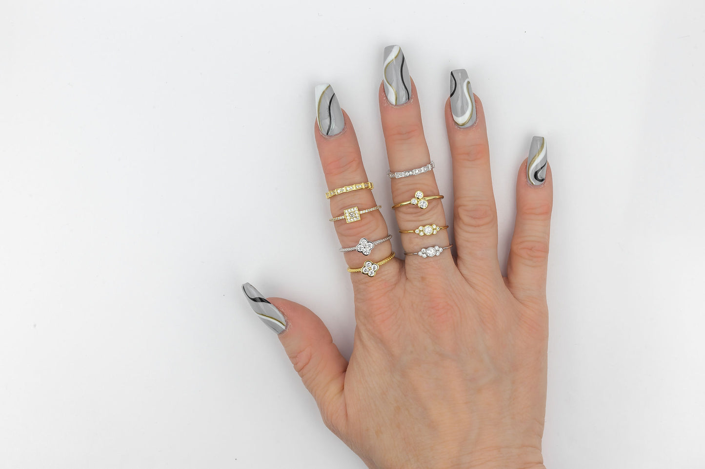 Purple and Turquoise Blue 3-mariner ring