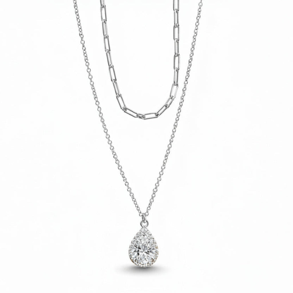Pear Halo Double Chain