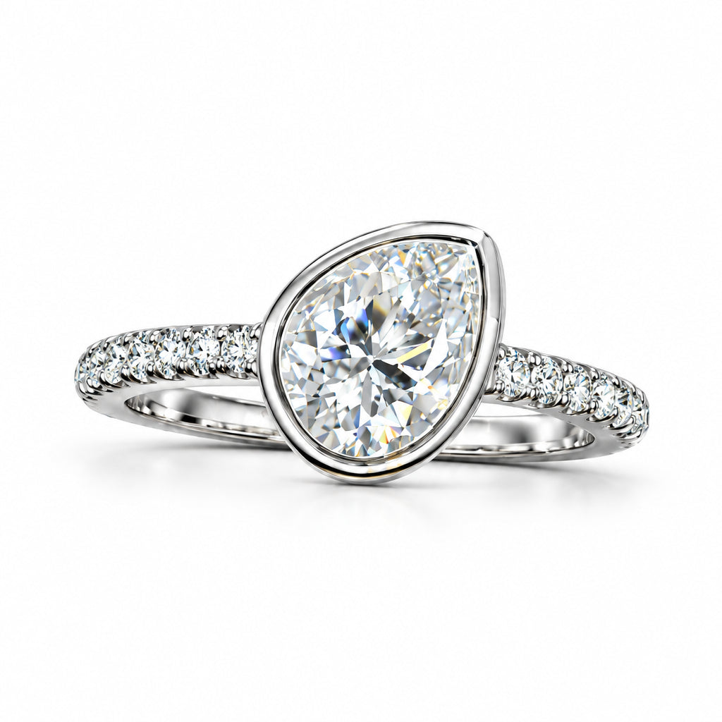 Pear Moissanite Bezel